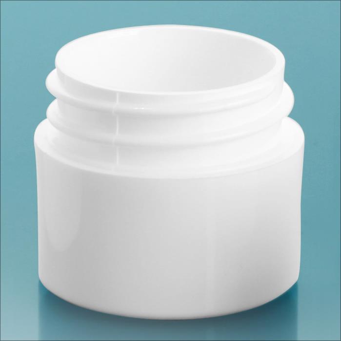 1/4 oz White Polypropylene Thick Wall Jars  (Bulk), Caps Not Included