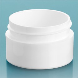 1/2 oz White Polypropylene Thick Wall Jars  (Bulk), Caps Not Included