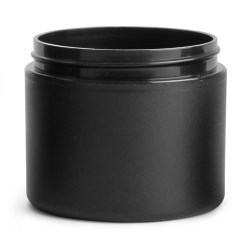 4 oz Frosted Black Polypro (PIR) Straight Sided Jars (Bulk), Caps NOT Included