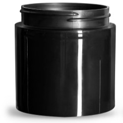 6 oz Plastic Jars, Black Polypropylene Round Open Bottom Jars (Bulk), Caps Not Included