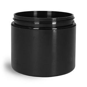 4 oz Black Polypro Double Wall Straight Sided Jars (Bulk), Caps Not Included