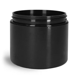 4 oz Black Polypro Double Wall Straight Sided Jars (Bulk), Caps Not Included