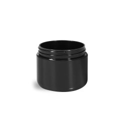 2 oz Plastic Jars, Black Polypropylene Double Wall Radius Jars (Bulk) Caps NOT Included