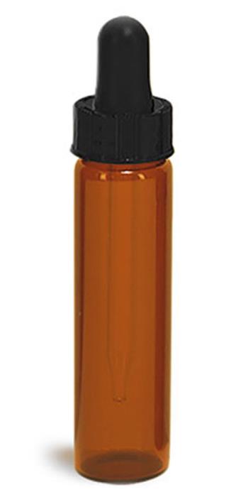 6 dram Amber Glass Vials w/ Straight Black Bulb Glass Droppers