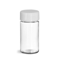 20 ml Clear PET Sample Vial w/ White Lined Screw Caps - Product - SKS ...