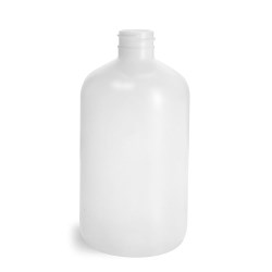 16 oz Natural HDPE Boston Round (Bulk), Caps NOT Included