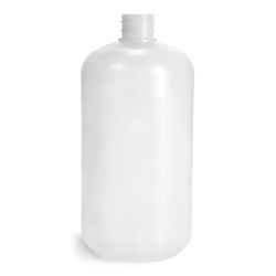 32 oz Natural HDPE Boston Round (Bulk), Caps NOT Included