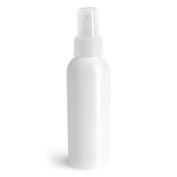 8 oz Natural HDPE Cosmo Rounds w/ Natural Fine Mist Sprayers