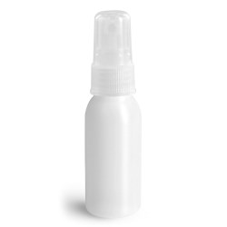 2 oz Natural HDPE Cosmo Rounds w/ Natural Fine Mist Sprayers