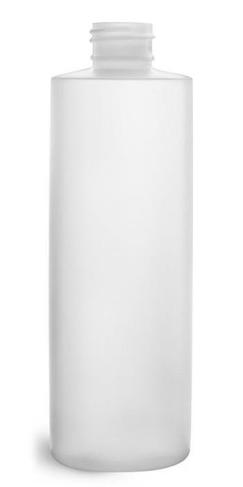 8 oz  Plastic Bottles, Natural HDPE Cylinders (Bulk), Caps NOT Included