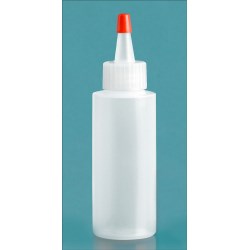 2 oz Natural LDPE Cylinders w/ Long Tip Spout with Red Tip