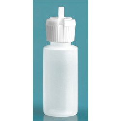 1 oz Natural LDPE Cylinder Squeeze Bottles w/ Flip Top Dispensing Caps