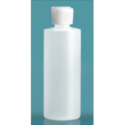 4 oz Natural LDPE Cylinder Squeeze Bottles w/ Flip Top Dispensing Caps