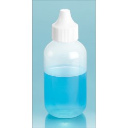 2 oz Natural LDPE Dropper Bottles with Streaming Dropper Plug and White Caps