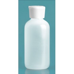 4 oz Natural LDPE Boston Rounds w/ Flip Top Spout Caps