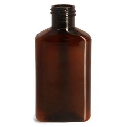 100 ml Amber PET Oblong Bottles (Bulk), Caps NOT Included