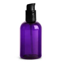 4 oz  Purple PET Round Bottles w/ Black Treatment Pumps