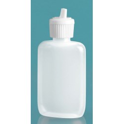 2 oz Natural LDPE Straight Sided Oval Bottles w/ White Flip Top Spout Caps