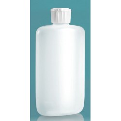 8 oz Natural LDPE Straight Sided Oval Bottles w/ White Flip Top Spout Caps