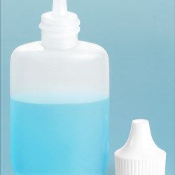 1 1/4 oz Natural LDPE Oval Dropper Bottles with Streaming Dropper Plug and White Caps