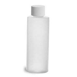 4 oz Natural HDPE Cylinder w/ White Lined Closure