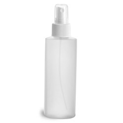 4 oz Natural HDPE Cylinders w/ White Fine Mist Sprayers