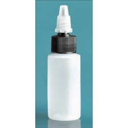 1 oz Natural LDPE Cylinders w/ Black/Natural Twist Top Caps