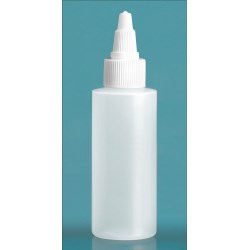 1 oz Natural LDPE Cylinders w/ White Twist Top Caps