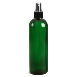 16 oz Green PET Cosmo Rounds with Black Fine Mist Sprayers