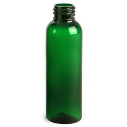 2 oz Green PET Cosmo Round Bottles (Bulk), Caps NOT Included