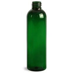 4 oz Green PET Cosmo Round Bottles (Bulk), Caps NOT Included