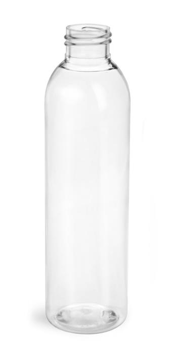 6 oz Clear PET Cosmo Round Bottles (Bulk)