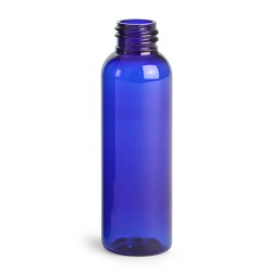 2 oz Blue PET Cosmo Round Bottles (Bulk), Caps NOT Included