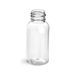 1 oz Clear PET Boston Round Bottles (Bulk), Caps NOT Included