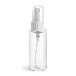 2 oz Clear PET Cylinder Rounds w/ White Sprayers