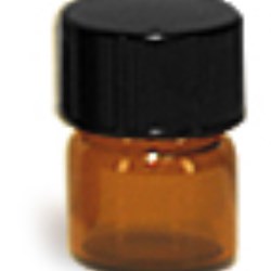 1/3 dram Amber Glass Vials w/ Black Phenolic Cone Lined Caps