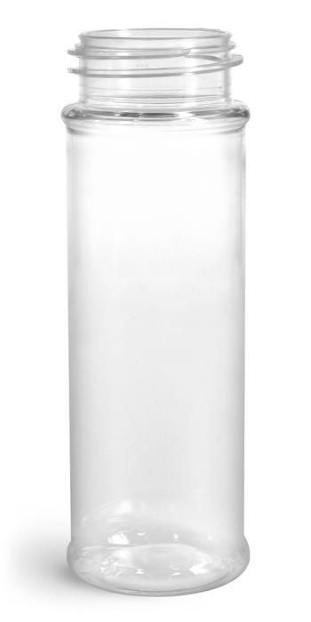 5.75 oz Clear PET Spice Bottles (Bulk), Caps NOT Included