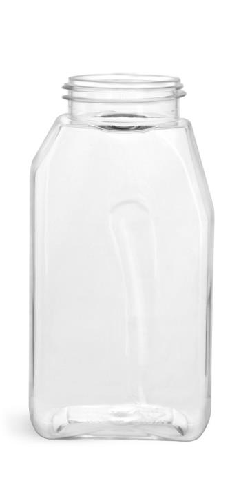 16 oz Clear PET Gripped Spice Bottles