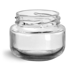 60 ml Glass Jars, Clear Glass Wide Mouth Jars