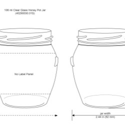 Clear Glass Honey Pot Jars (Bulk), Caps NOT Included