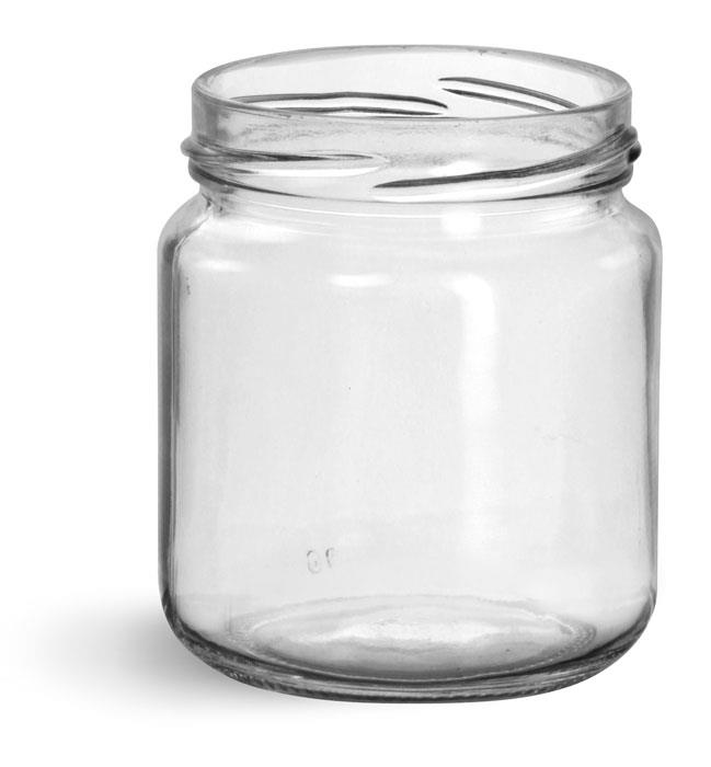 200 ml Glass Jars, Clear Glass Wide Mouth Jars