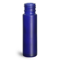 0.35 oz Glass Bottles, Blue Frosted Glass Roll On Containers (Bulk), Caps NOT Included