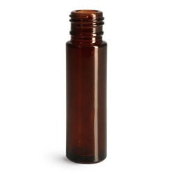 0.35 oz Glass Bottles, Amber Glass Roll On Containers (Bulk), Caps NOT Included