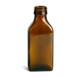 100 ml Amber Glass Oblong Flasks (Bulk), Caps NOT Included