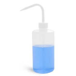 D. 16 oz Natural LDPE Wash Bottles w/ White Caps