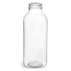 16 oz Clear PET Square Beverage Bottles