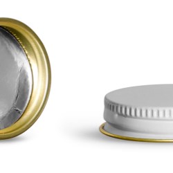 22/400 White Metal Foil Lined Caps (Bulk)