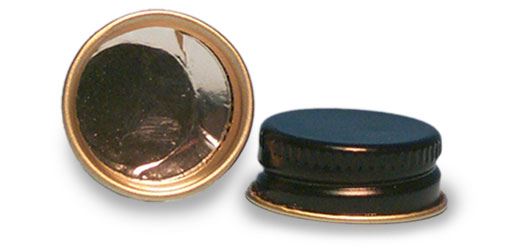 33/400 Black Metal Foil Lined Caps (Bulk)