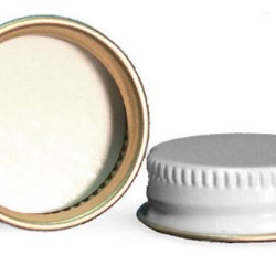 38/400  White Metal Pulp/Poly Lined Caps