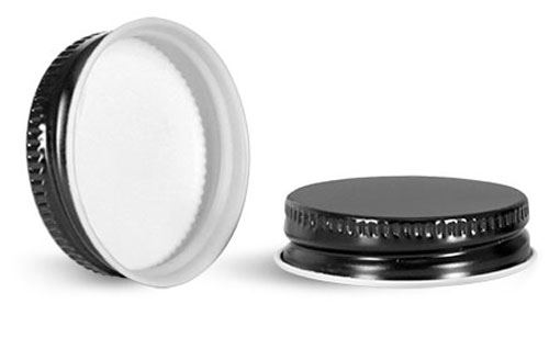 24-400 White Metal Cap with Pulp/Aluminum Foil Liner, Each